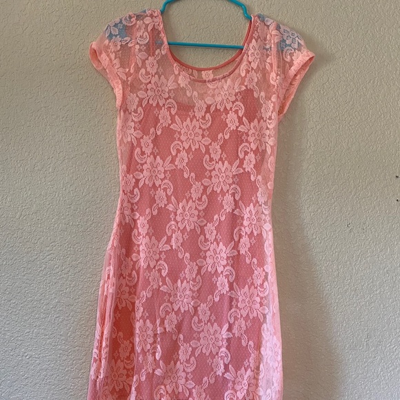Hollister Sheer Pink Flower Dress - Picture 1 of 2